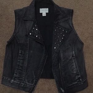 Black Studded denim vest
